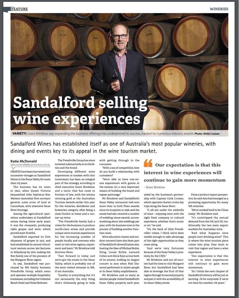 Sandalford WA Business News May 2018