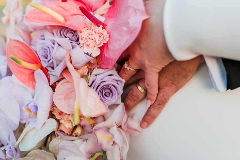 Details of Natalie's beautiful flower bouquet
